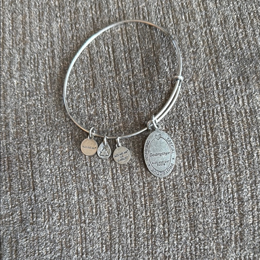 Alex and Ani “Godmother” Silver Charm Bangle Bracelet, used - Picture 7 of 7
